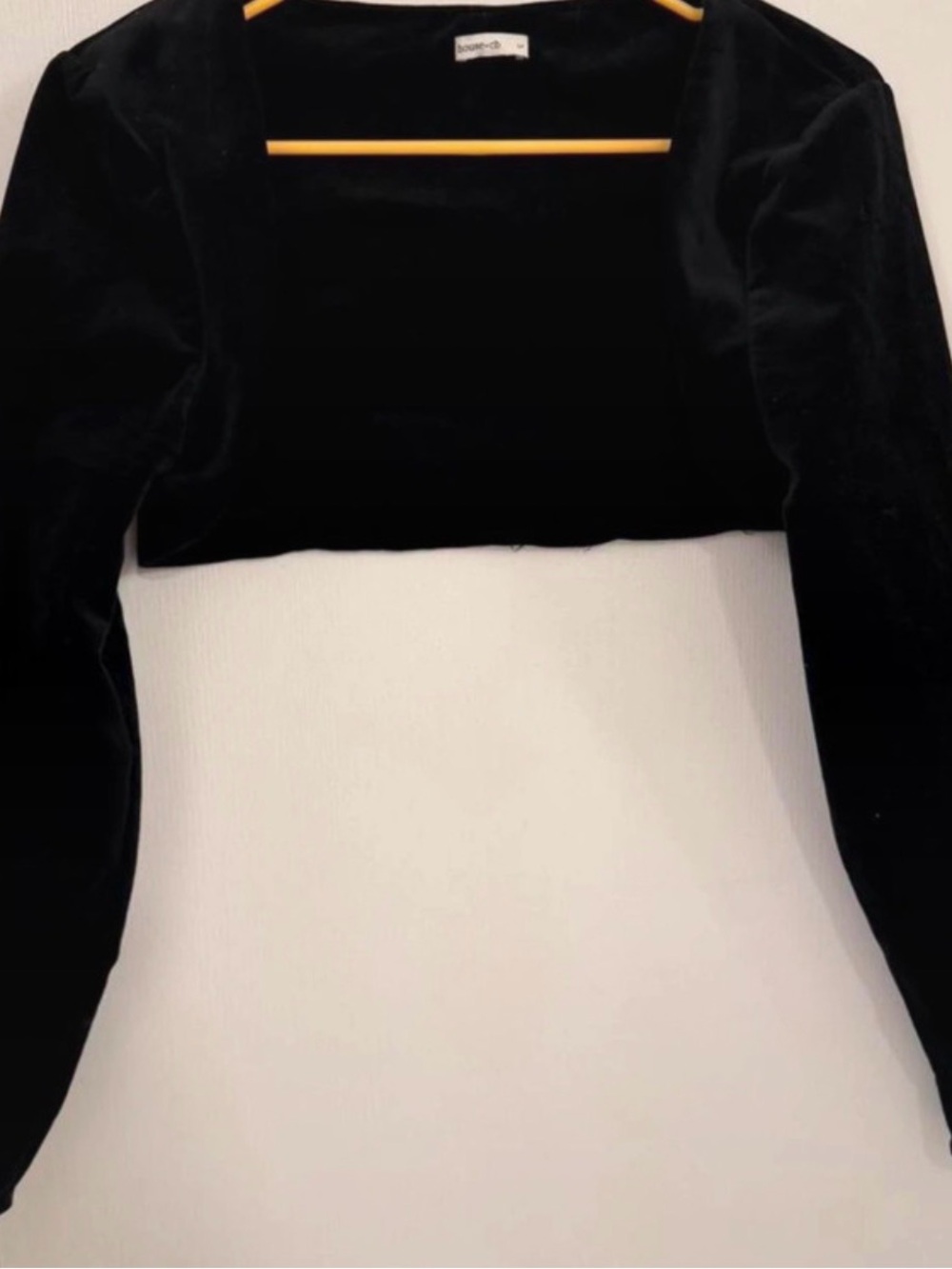 House of CB Black Velvet Dress with Lace Trim - Picture 6 of 8